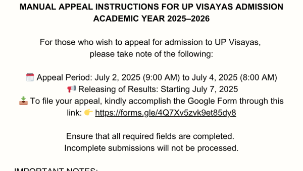 UPCAT 2025 Manual Appeals